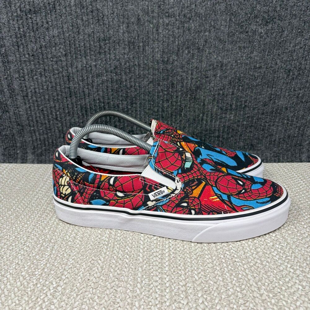 Vans x Marvel Spider-Man Classic Slip On Sneakers Comic Print Mens Size 9